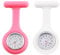 SMCEHEYA Nurse Watch Brooch, Silicone Nurse Fob Watch, Nurse's Essential Fob Watch, Health Care Nurse Doctor Paramedic Medical Brooch Fob Watch - Silicone with Pin/Clip (Pink+White)