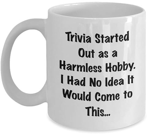 Trivia Lover Gifts from Friends to Family - Taza de café blanca, capacidad de 11 onzas o 15 onzas, cerámica, apta para microondas y lavavajillas