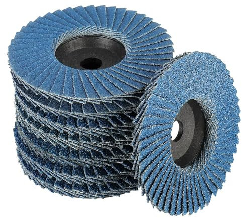 8 Pièces Disques à Lamelles, Disque à Lamelle Meuleuse, Disques Abrasifs à Lamelles pour Meuleuse d'Angle, Ø 76 mm x 10 mm, Grains 40/60/80/120,Disques de Ponçage pour Métal, Acier et Bois