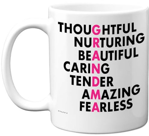 Stuff4 Grandma Gifts - Family Acronym Mug - Happy Birthday Gifts for Grandma from Grandson Granddaughter, Wordplay Birthday Mothers Day Presents, 11oz Ceramic Dishwasher Safe Premium Mugs