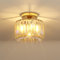 ANWIO Lámpara de Techo de Cristal, Lampara Salon Techo Cristal con 1 E27 Base, Lámpara Colgante Moderna Dorado,Lampara Techo Vidrio con Dormitorio, Cocina, Pasillo(21CM, Sin Bombilla)