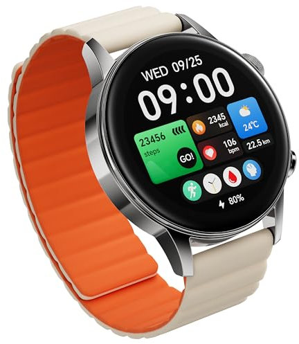 Black Shark S3 Smartwatch con Correa Magnética, Llamadas Bluetooth ENC, Pantalla AMOLED 1.43, 150+ Modos Deportivos, GPS, 15 Días de Batería, Reloj Inteligente de Salud y Fitness, Plata