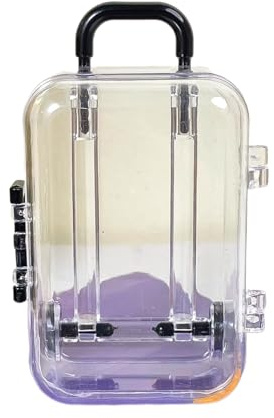 HUAANYA Miniatur Gepäck Koffer Aufbewahrung Trolley Koffer Reise Urlaub Spielzeug Süßigkeiten Box Handtasche Modell für Puppen Zubehör Süßigkeiten Boxen Verpackung, Schwarz , S