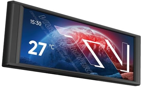 THERMALRIGHT Trofeo Vision LCD Schwarz 6,86 Zoll magnetisches IPS-Gehäuse Wasserkühlung Display, 1280x480 Auflösung, endlose Themen zum Anpassen