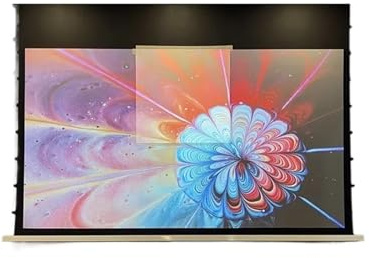 JKELPV portable projector screen In-ceiling Recessed 3D 4K Electric Motorized Projector Projection Screen Hidden In The Ceiling Save Space Projection Screens(150 inch)