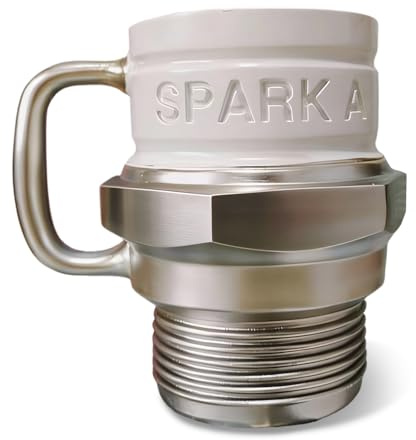 Zündkerzen Tasse, Harzmaterial Zündkerzen Mechaniker Tasse, Mechaniker Geschenk für Technik-Enthusiasten, Schrauber, Sammler, Männer, Ehemann, Vater, Sparks P-Lug Kaffeetasse, Kreativer Becher