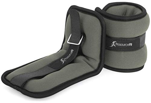 Prosource Poids chevilles/poignets Lot de 2 réglable, coupe confortable, 1 de 2,3 kilogram pour femme, homme ou enfant, 2lb, Grey-2lb