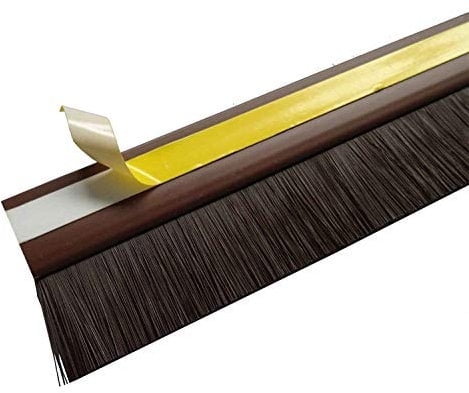 Stormguard Door Draught Excluder Bottom Brush Bar Self Adhesive Strip 25mm. 1 Metre (1, Brown)