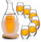 ZENS Sake Set Japanese, 250ml Sake Glass Decanter Cups with 6 Saki Cup Sets for Warmer or Cold Wine with Stone Coaster Towel