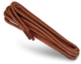 Kaps Cordones Redondos Encerados, Cordones de 100% algodón natural, Cordones Elegantes para Zapatos de Vestir y de Diario, Hecho en Europa (90 cm - 5 a 6 pares de ojales / 49 - Cognac)