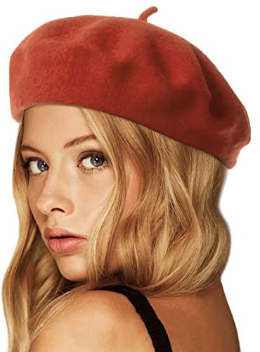 Wheebo Wolle Bailey Hut, Reine französische Art, Winterwärmer-Kätzchen (Rostig rot)