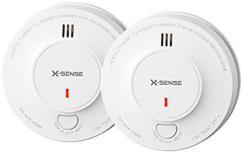 X-Sense Smoke Alarm, 10-Year Battery Fire Alarm Smoke Detector with LED Indicator & Silence Button, Conforms to EN14604 Standard, SD2J0AX, 2-Pack