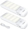 Motion Sensor Lights Indoor, 2 Pack Rechargeable LED Night Light with 3 Modes (AUTO/ON/Off), Stick-On Cupboard Light with Magnetic Strips for Wardrobe, Bedroom, Stair, Cabinet, Kitchen, Hallway