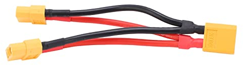 RC Batterie Parallel Kabel Adapter, 9cm, XT60 Stecker, Doppel Verlängerung Y-Splitter, 1 Stecker auf 2 Buchse, Silikondraht für RC Lipo
