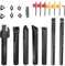 21 Stück Drehmeißel mit Wendeplatten Bohrstange Drehstahl Drehmeißelhalter Set, 7 x Drehmaschinen-Halterung, 7 x Hartmetall-Einsätze, 7 x Schraubenschlüssel (10 mm)