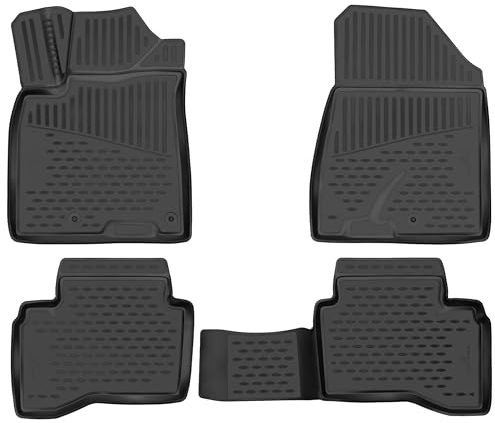 WALSER XTR Gummi Fussmatten Auto für KIA NIRO (DE) 2016-2022, Hybrid/Plug-In-Hybrid, 100% passgenaue Auto Fußmatten, robuste Universal Fußmatte Auto, Gummimatten Auto, Auto Fussmatten Gummi