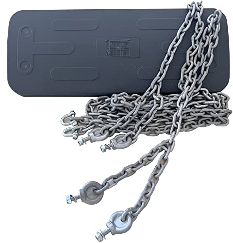 Asiento balancín estable de 440 x 175 mm, de goma, con cadena de 2 m, gris, para columpio de hasta 2,50 m