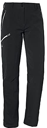 Schöffel Damen Pants Ascona Warm L, warme Wanderhose mit 4 Wege-Stretch, wasserabweisende, atmungsaktive Thermohose, black, 21