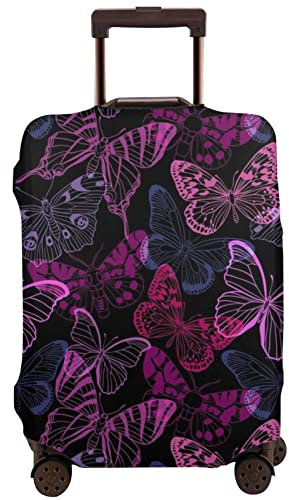 Housse de protection lavable pour valise de voyage Motif papillon Rose 45-81 cm, blanc, 95