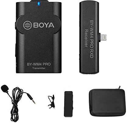 Boya by-WM4 PRO-K3 Kabelloses Mikrofonsystem 2,4 GHz Lightning-Anschluss kompatibel mit iPhone/iOS-Geräten für Tiktok Podcast Facebook YouTube Live Stream Video Vlog