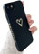 Kompatibel mit iPhone 6/6S Hülle,Mädchen Hülle Gold Liebesherz Weich Silikon, Weiche Flüssige Silikonhülle mit Kleinen Herzen, stoßfeste, Schutzhülle für iPhone 6/6S 4.7＂ (Schwarz)