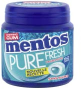 MENTOS Chewing-Gum Pure Fresh Menthol-Eucalyptus - Sans Sucres - Dure Longtemps - Haleine Fraîche - 1 Boîte de 50 Dragées-100gr 1 Unité (Lot de 1)