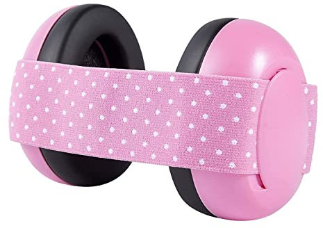 SAKU Baby-Gehörschutz, Geräuschunterdrückung, Kopfhörer-Schutz für 0 bis 18 Monate, Kleinkinder, Baby, verstellbarer Ohrenschützer, geräuschloser Schutz, Gehörschutz für Neugeborene, rose, One Size