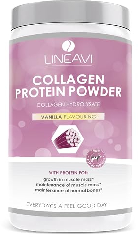 LINEAVI Kollagen 400g Vanille | 84-93% Eiweiß | Ideal zum Einrühren in Wasser, Säfte, Heißgetränke oder Shakes | Unterstützung für Gelenke, Beweglichkeit, Knochengesundheit | mit Vitamin C
