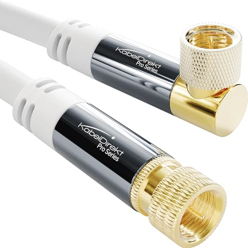 KabelDirekt – Cable Satélite, Antena TV, Coaxial – ángulo de 90°/Recto – 1,5m – Cable TV 4K, Conector F – Disponible en 0,5-30m (Radio/TV, DVB-T, DVB-C, DVB-S/DVB-S2, Internet, Blanco)
