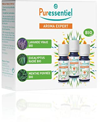 Puressentiel – Coffret Huiles Essentielles Bio – Lavande Vraie, Menthe Poivrée et Eucalyptus Radié - Fabrication française - Idée cadeau - lot de 3 x 10 ml