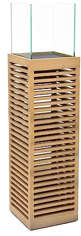 VIVANNO Windlicht-Säule Kerzenständer Holz Candela Braun mit Streben - 100x25x25