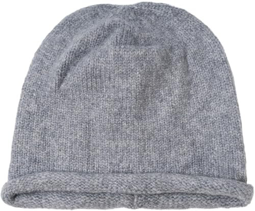 styleBREAKER Unisex Oversize Strick Beanie Mütze mit Rollrand, Warme Winter Strickmütze Einfarbig, Loose fit 04024207, Farbe:Grau