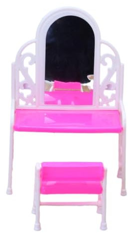 Fenteer Puppen Waschtisch Kommode, Puppenhaus Make Up Schminktisch für Puppenornamente