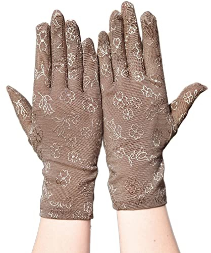 QWUVEDS Atmungsaktive Handschuhe -beständigem Reitleinwand-Show-Party-Haushaltsnetz im Freien Neopren Handschuhe Damen hochzeitshandschuhe Ballhandschuhe (Pink, One Size)