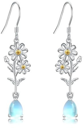 Gänseblümchen Ohrringe 925 Sterling Silber Gänseblümchen Ohrhänger Gänseblümchen Muttertag Schmuck Geschenk für Damen
