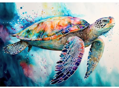 MXJSUA DIY Diamond Painting Kits für Erwachsene Sea Turtle Diamond Art Paint mit runden Diamanten Full Drill Gem Art Painting Kit für Home Decor 30x40cm