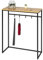 eluno Konsolentisch aus Metall mit 1 Holzablage, höhenverstellbare Füße, 4 Haken, als Beistelltisch oder Sideboard, viel Platz für Bücher, Pflanzen und Deko (Schwarz)