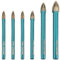 Wood Plastic Masonry Drill Bits - MINLAYCUT 6pcs 1/4 5/16 3/8 1/2(6/6/6/8/10/12mm) Carbide Drill Bits Tip Round Shank for Wood, Plastic, Masonry, Ceramic Tile, Concrete, Marble