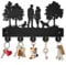 MAYJOYDIY Porte-clés mural en bois pour couple de chats et chiens - Arbre généalogique - 30 x 20 cm - 5 crochets en alliage noir - Décoration murale pour salon, bureau, entrée