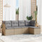 Festnight Gartenlounge mit Stauraum - Rattan Balkon Lounge Sofa Polyrattan Ecksofa Outdoor Couch Gartenmöbel Balkonmöbel
