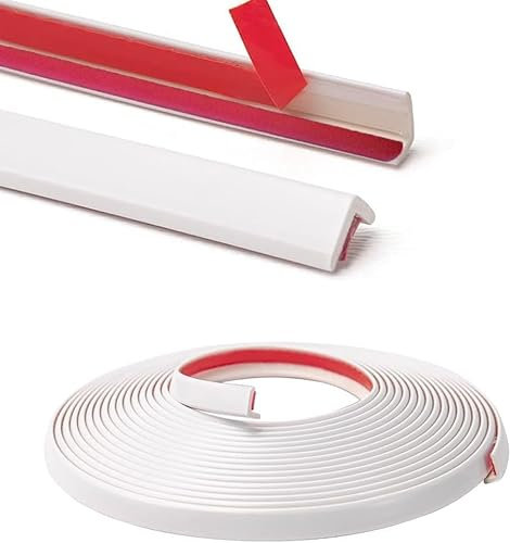Bordure d'angle extérieure en vinyle à décoller et coller - 3 m - Bande d'angle extérieure à 90° pour carreaux et murs - Décoration de meubles - Blanc