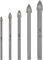 kwb Hartmetall-Glasbohrer Set, 5-tlg. (Hartmetallplatte, Zentrierspitze, Ø 4/5/6/8/10 mm, niedrige Drehzahl, Schneidöl, Rundschaft)