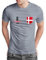 Dänemark T-Shirt „EM 2024“ Danmark Trikot Fußball Shirt Herren Damen Unisex Europameisterschaft - personalisiert mit Zahl & Namen - Fanartikel Fan-Outfit, Grau, Gr. M