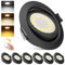 zexhy LED Einbaustrahler Dimmbar LED Spots 230v 5W Schwenkbar Bad Einbauleuchten IP44 Deckenspots Warmweiß 3000K Neutralweiß 4000K Kaltweiß 6000K für Wohnzimmer,Badezimmer,Küche 6er Set Schwarz-Matt