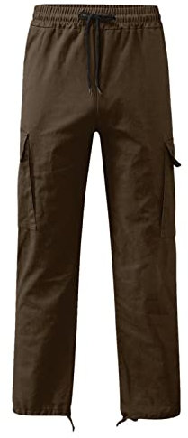 SRZYMJ Jogginghose Herren Kurze Sporthose Herren Schwarze Hose Herren Slim Fit Stretch Chino Herren Sweathose Herren Kurz Arbeitslatzhose Braun Arbeitshosen Leichte Sommerhose Herren M