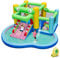 COSTWAY Inflatable Water Park, Kids Bouncy Castle with Air Blower, Slide, Splash Pool, Ball Pit and Ocean Balls, Blow Up Bounce House for Outdoor Summer Play