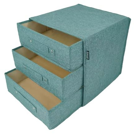 Sock Underwear Drawer Organiser with Lid - Wardrobe Clothes Storage Boxes with Dividers, Foldable Fabric Closet Organizer for Bra, Sock, Shirt, Sweater, Leggings, Pants, Ties (1 Pack)