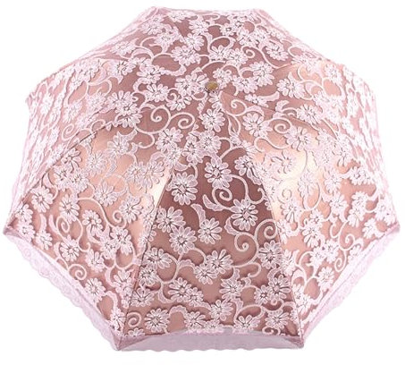 Zdprkqzvz Sombrilla Princesa Parasoles Protecciones Paraguas Doble Capa Paraguas Encaje Bordado Plegable para Lluvia