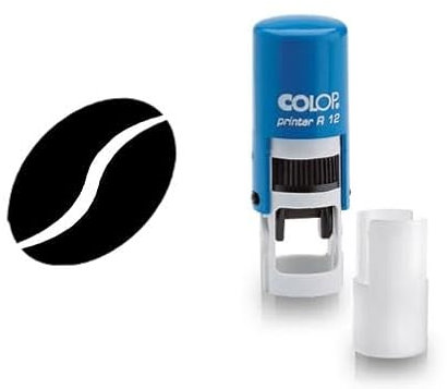 Coffee Bean Stamp - Loyalty Card Stamper, Self-Inking Black Ink, Approx. 11mm | Complete with Handy dust Cover