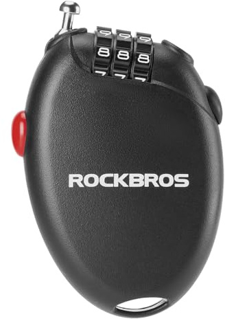 ROCKBROS Fahrradschloss Kabelschloss Zahlenschloss, 60 cm, 3-Stellig | Stahlseil, für Rennrad, Snowboard, Scooter, Helm, Roller, E-Bike, Gravel, Koffer
